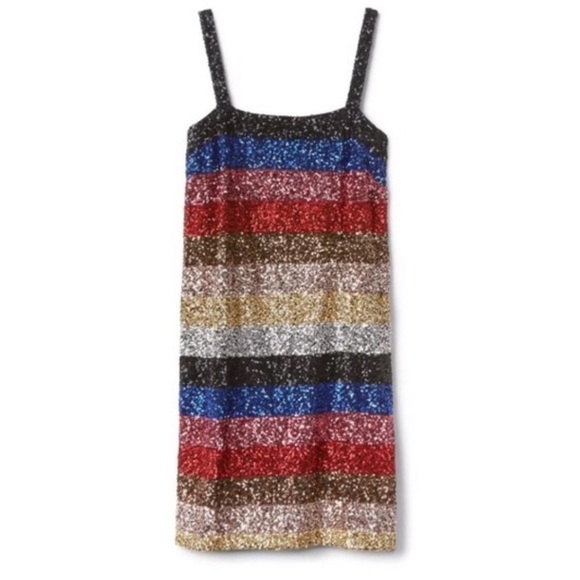 Rainbow Stripe Sequin Mini Dress GAP - Picture 5 of 8